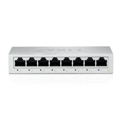 Imagen de Zyxel Ethernet Conmutador Gigabit no gestionado de 8 Puertos, Splitter, Montaje en Pared o sobremesa [GS 108B v5]