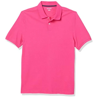 Imagen de Amazon Essentials Polo de Piqué Algodón Ajuste Entallado Hombre, Rosa Intenso, S