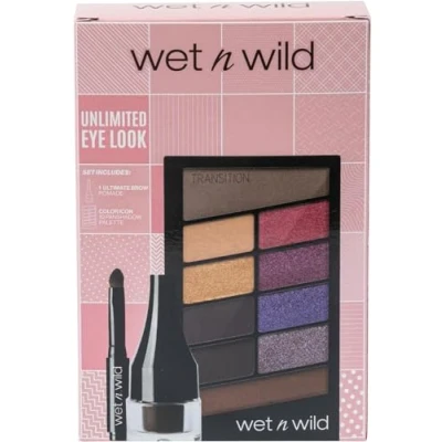 Imagen de Wet n Wild Ultimate Eye Look Set, Set de Maquillaje con Pomada Cejas Larga Duración y Paleta Sombras Color Icon 10 Tonos, Gel en Tono Brunette