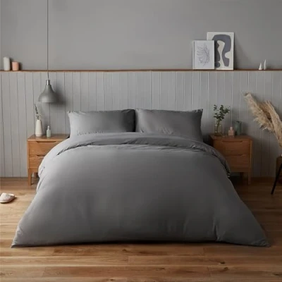 Imagen de Silentnight Supersoft Collection Juego de Funda edredón para Cama Doble (200 x 200 cm) y 2 Fundas Almohada a Juego, Color Gris