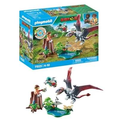 Imagen de PLAYMOBIL Dinos 71525 Observatorio del dimorphodon, Que Incluye un dron con cámara y Otros Accesorios emocionantes, detallados Juguetes para niños a Partir de 4 años