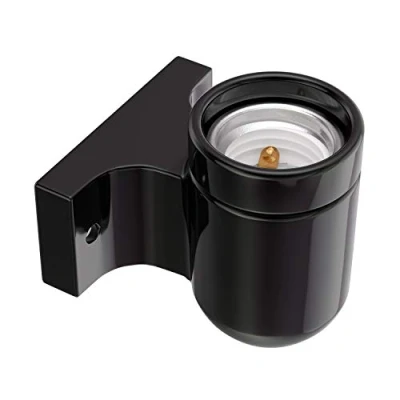 Imagen de ledscom.de Aplique FEL, porcelana, negro brillante, angular, 1x E27 máx. 300W