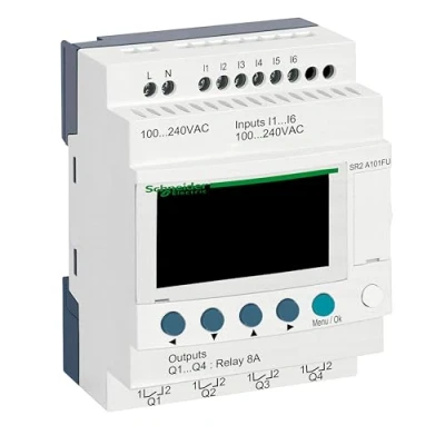 Imagen de Schneider Electric SR2A101FU Relé Inteligente Compacto Zelio Logic sin Reloj, 10 I O, 100..240VAC, Monitor