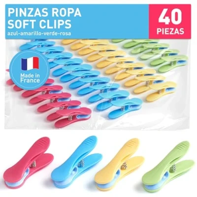 Imagen de culiclean Clips Suaves (40 Piezas, Azul Amarillo Verde Rosa)