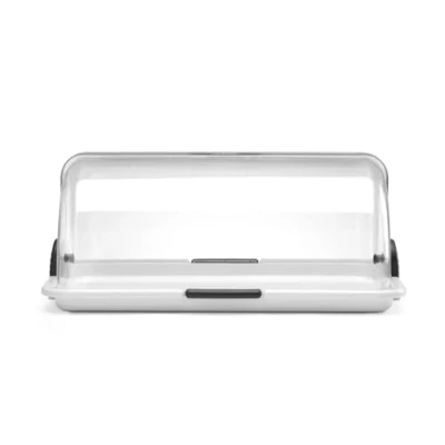Imagen de HENDI Vitrina expositora, mostrador, panera, exhibidor de Alimentos para Buffets, restaurantes, Banquetes, comercios, con Cubierta Transparente Deslizante, 465x310x(h) 190 mm, PP, PS