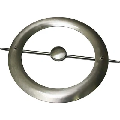 Imagen de GARDINIA Elemento decorativo con varilla e imán, Para cortinas y telas de cortinas, Ø 18 cm, Metal, Aspecto acero inoxidable