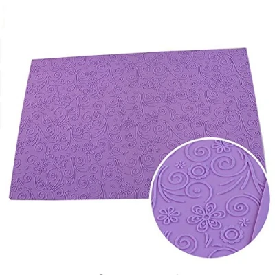 Imagen de 58 x 38 cm Grandes tamaño de hojas silicona Fondant Cake Lace alfombrilla Floral impresión con textura en relieve Mold Sugarcraft decoración pasteles molde, herr