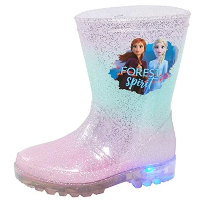 Imagen de Disney Frozen 2 Botas de agua iluminadas para niñas Elsa Anna con luces intermitentes nieve y lluvia, Blue, 23 EU
