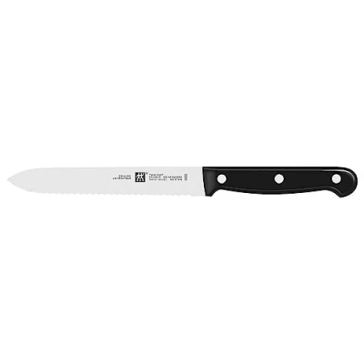 Imagen de ZWILLING Cuchillo multiusos, Longitud de la hoja: 13 cm, Hoja dentada, Mango especial acero inoxidable/plástico, Twin Chef