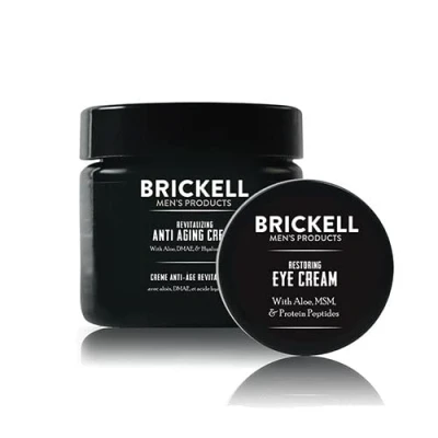 Imagen de Brickell Men&#039;s Ultimate Rutina antienvejecimiento, crema de noche antiarrugas y para ojos reducir la hinchazón, las arrugas, ojeras orgánica natural, sin perfume