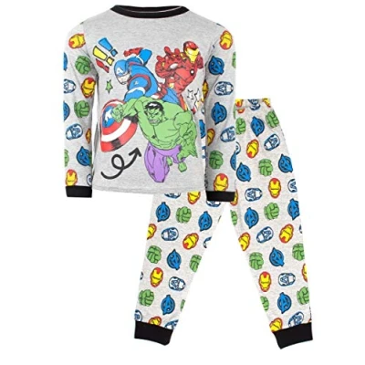 Imagen de Marvel Conjunto de Pijamas Oficial Los Vengadores Disponible Pijama Avengers Mangas Largas Disfraz 100% Algodón Mercancía