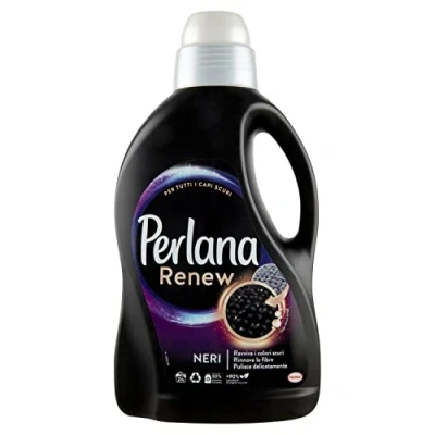 Imagen de Perlana Renew Lana Negra, Detergente Lavadora para prendas negras y oscuras, renueva protege la intensidad del color, paquete individual de 24 lavados