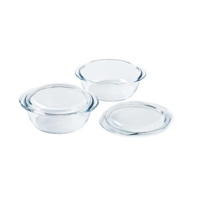 Imagen de Pyrex 4 in 1 Juego de 2 ollas L, cristal borosilicato Cocinar horno vapor Cocina guisada Apto para microondas y lavavajillas Made France