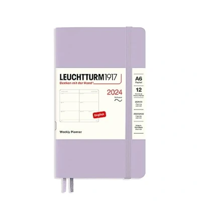 Imagen de LEUCHTTURM1917 367670 Agenda semanal, tapa blanda, bolsillo (A6) 2024, 12 meses, morado, inglés