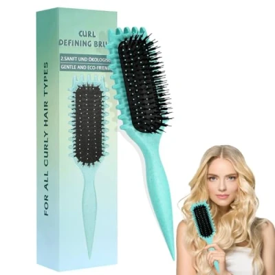 Imagen de Cepillo de pelo Rizado, Bounce Curl Brush, Definidor Rizos, Multifuncional para Rizos,Cepillo Cabello Antitirones, Reducir el Tirón y la Separación Rizos
