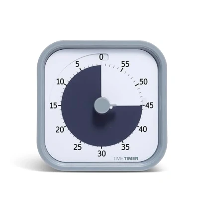 Imagen de Time Timer Mod Edición Casa — Visual para Niños y Adultos de 60 Minutos Cuenta Atras, Herramienta Estudio, con Funcionamiento Silencioso (Gris Pizarra)