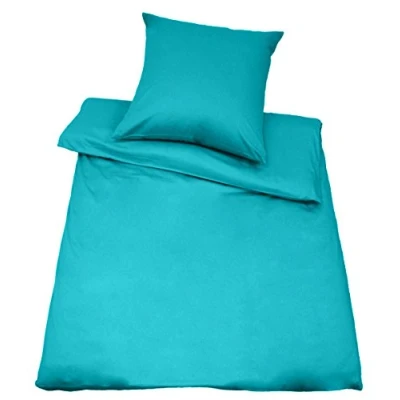 Imagen de Kinzler Juego de Cama, algodón, Azul Turquesa, 80 x + 135 200 cm