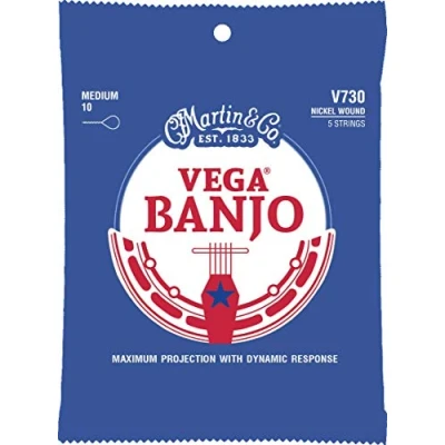 Imagen de Martin V730 Juego de cuerdas para banjo, 0.01, Nickel Wound, Medium, 5