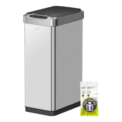 Imagen de EKO Phantom T Cubo de basura con sensor movimiento vertical 50 litros, acabado acero inoxidable cepillado