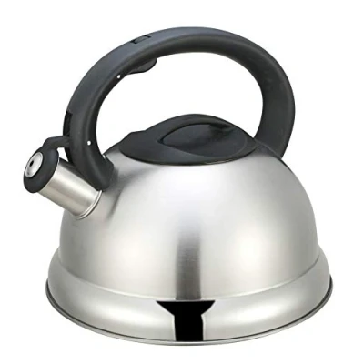 Imagen de Kamberg Clásico Hervidor Tetera con silbido de 3 litros, acero inoxidable, asa ergonómica, todo tipo fuentes calor, incluida la inducción