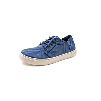 Imagen de Natural World Eco Zapatillas Hombre de algodón orgánico y Caucho 100% Ecológicas Color Azul Mar 6602E