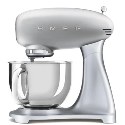 Imagen de Robot amasador Smeg SMF02SVEU, Amasador, 800W, 4.8l, 10 velocidades, 6 accesorios, Acero inoxidable, Plata