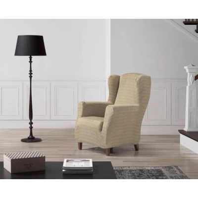 Imagen de Estoralis Vega Funda Sillon de Diseño Moderno Tejido Elastico Marfil para Orejero 70 a 110 cm. Protector Adaptable Todo Tipo Sillones