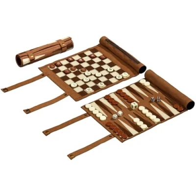 Imagen de Philos Roll Up Travel Games Combo Backgammon, Chess and Draughts