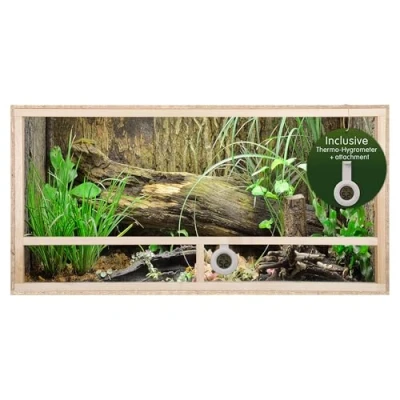 Imagen de Terrario de tamaño grande madera para reptiles, interiores, parte con ventilación, serpientes y lagartos, beige, 120x50x50cm Side Vent