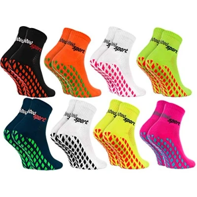 Imagen de Rainbow Socks Hombre Mujer Calcetines Antideslizantes de Deporte 8 Pares Multicolor Talla 39 41