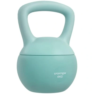 Imagen de SPORTNOW Pesa Rusa 6 kg Soft Kettlebell Relleno de Arena Metálica y Mango Antideslizante para Entrenamiento Culturismo en Casa Gimnasio Verde