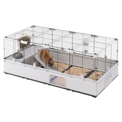 Imagen de Ferplast Jaula para Conejos, Cobaya, Grande y Modular, con Accesorios, Conejillos de Indias, Extensible, Fácil Mantenimiento, Modular 3, 144 x 72 h 56 cm