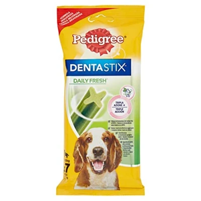 Imagen de Pedigree Dentastix de Uso Diario para La Limpieza Dental, Perros Medianos, 7 uds
