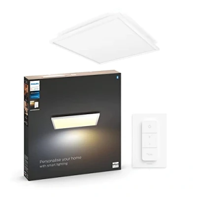 Imagen de Philips Hue Panel Led Inteligente Aurelle, 39W 3750 lúmens, Luz Blanca de Cálida a Fría, Compatible con Alexa y Google Home, 60x60cm, Blanco