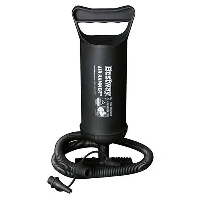 Imagen de BESTWAY 62003 Inflador Manual Air Hammer Inflation Pump 36 cm con Manguera Flexible y 3 Adaptadores para Diferentes Válvulas de Inflado Movimiento Arriba Abajo