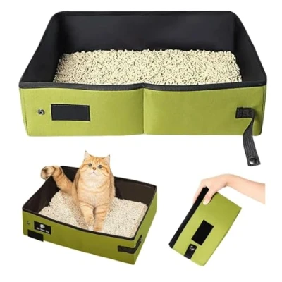 Imagen de Arena para Gatos Plegable,45 * 35CM Caja de Plegable,Caja Impermeable,Caja Portátil Uso en Interiores y Exteriores, Viajes, Camping, Doméstico,Aseo