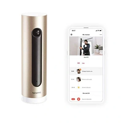 Imagen de Netatmo Cámara de Vigilancia Interior WiFi, Reacondicionada Grade A, Detección Movimientos, Visión Nocturna, Sin Costo Adicional, NSC01 R EC