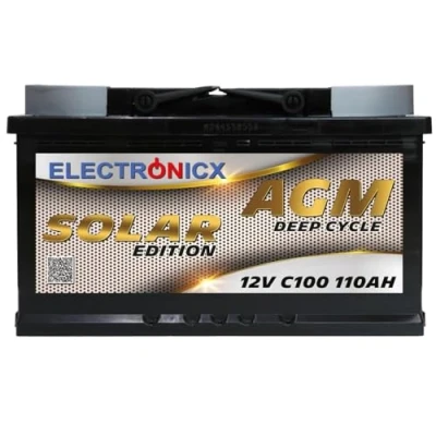 Imagen de Batería Solar 12V 110AH Electronicx Edition de Suministro energía Almacenamiento fotovoltaica Camping Sistema cobertizo jardín
