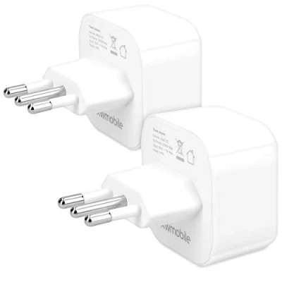 Imagen de kwmobile 2 Adaptadores de Viaje Italia Tipo L 2X Adaptador Enchufe schuko Conector para Siria Cuba Etiopía Conectores enchufes en Blanco