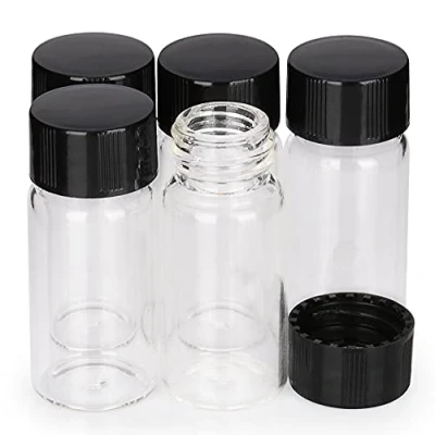 Imagen de Labasics Viales de Muestra Cristal Transparente con Tapa, Tapón Rosca Frascos Muestras, Botella Reactivo Muestras Líquido Cierre 10ml / 0,3 oz (42 Paquetes)