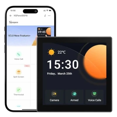 Imagen de SONOFF NSPanel86PB Smart Home Panel de Control, Integre la Puerta Enlace Zigbee con Seguridad del Hogar, Estadísticas Consumo Energía, Termostato, llamada Teléfono a Dispositivo