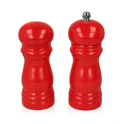 Imagen de Metaltex 58.60.46 Set Molinillo Pimentero Y Salero Lacado, 10 X 5 13 Cm, Rojo