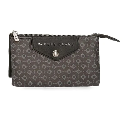 Imagen de Pepe Jeans Bethany Monedero Tres Compartimentos Negro 17,5x9,5x2 cms Piel sintética