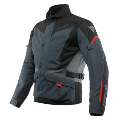 Imagen de Dainese Tempest 3 D Dry, Chaqueta de moto Touring para Hombre, Impermeable, Forro Térmico Desmontable, Protectores Hombros y Codos, Ébano/Negro/Rojo Lava, 60