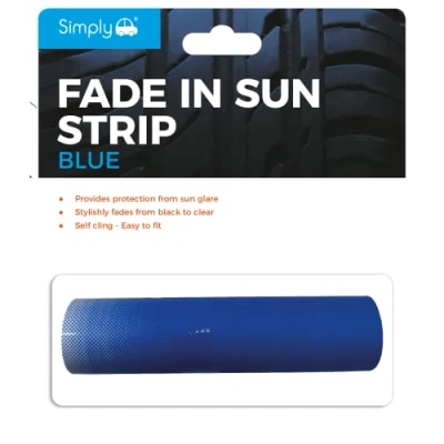 Imagen de Simply FAD02 Tira de desvanecimiento para Parabrisas Coche, Color Azul, Proporciona protección contra el deslumbramiento Solar, se Ajusta y Quita fácilmente