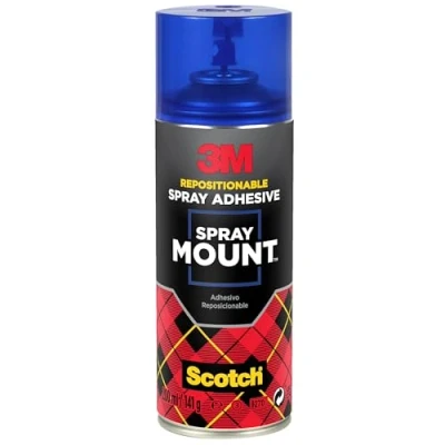 Imagen de 3M SprayMount Adhesivo en Spray Permanente al Secarse, 1 Lata de 200 ml, Embalaje puede variar