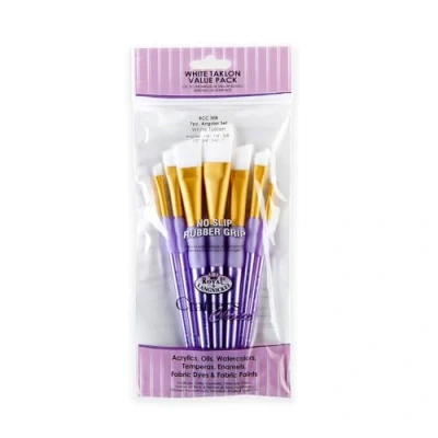 Imagen de Royal &amp; Langnickel RCC 308 Set de brochas angulares taklon blanco, 7 piezas