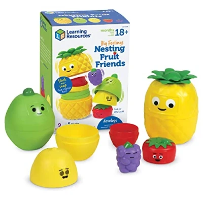 Imagen de Learning Resources Tus Amigas Las Frutas encajables de los Sentimientos, Juguetes para el Aprendizaje aptitudes sociales y emocionales, piña Juguete, 18+ Meses