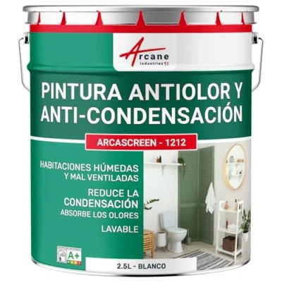 Imagen de Pintura ANTI condensación, olores para habitaciones húmedas: ARCASCREEN CONDENSACIÓN 2.5 L Blanco ARCANE INDUSTRIES