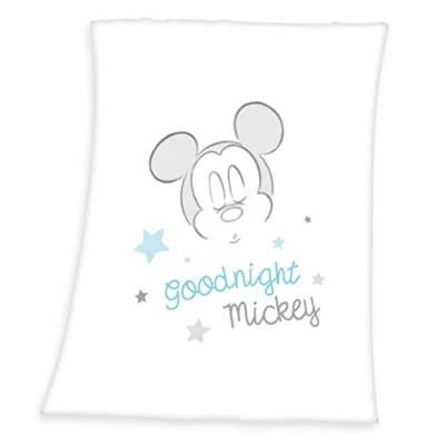 Imagen de Herding Disney Mickey Mouse Manta de Forro Polar Microfibra, Poliéster, Blanco, 75 x 100 cm